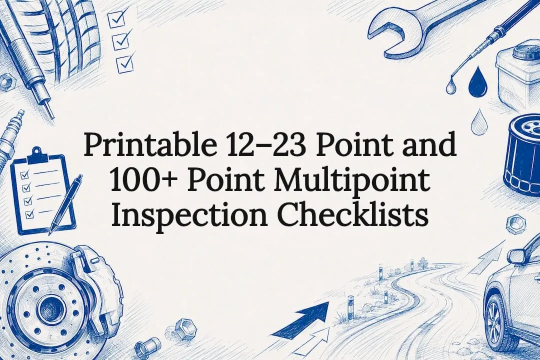 Decorative multipoint inspection checklist title card