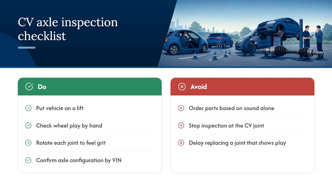 Integrity Auto Inc.'s Checklist for a CV Axle Inspection — overview diagram