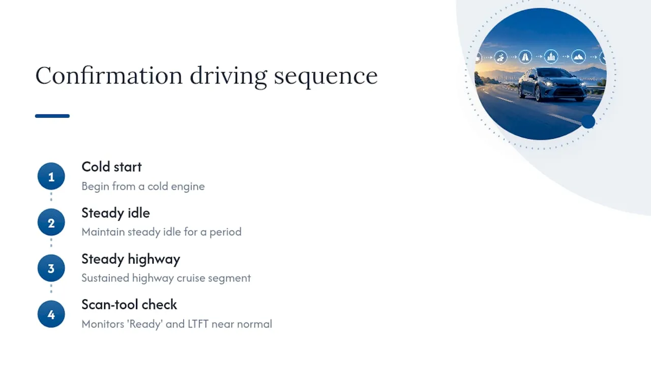 P0171 repair confirmation drive sequence