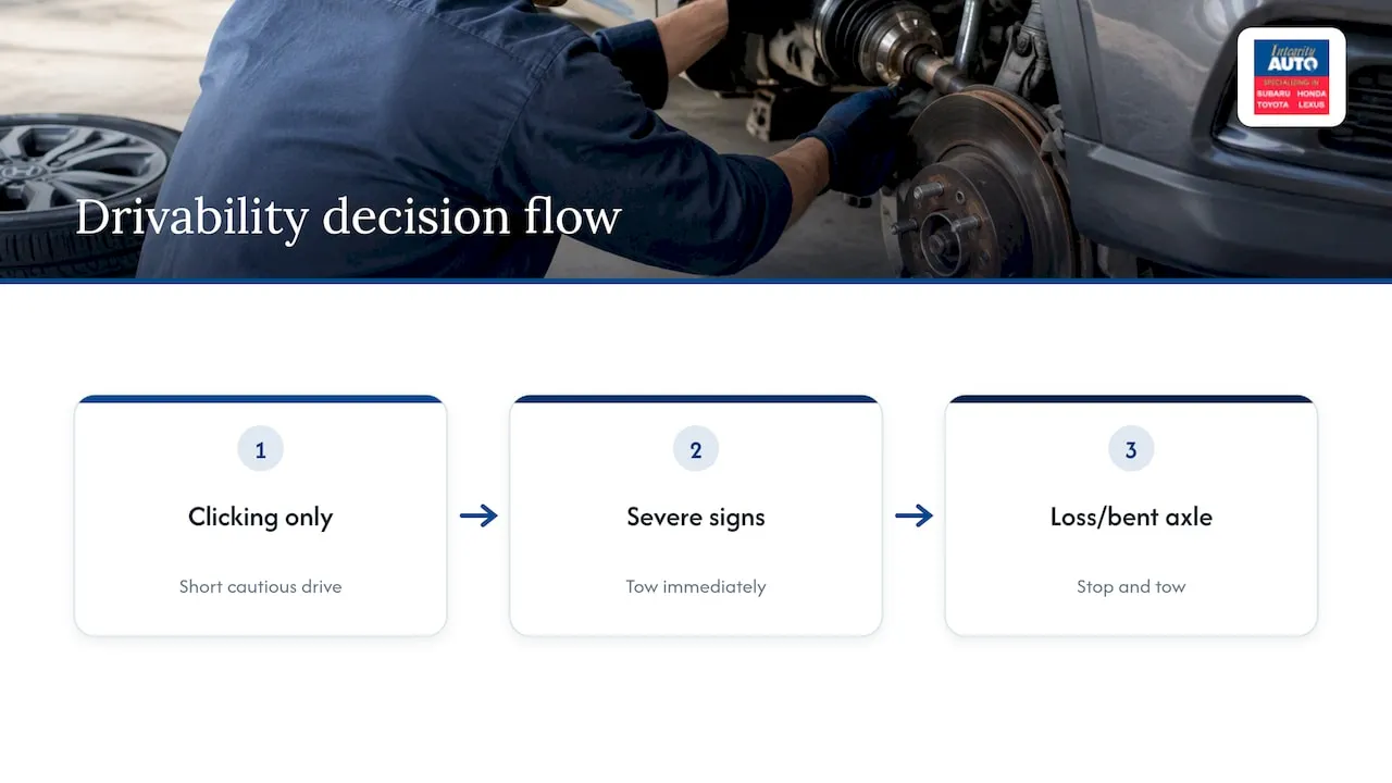 CV axle noise safety decision path