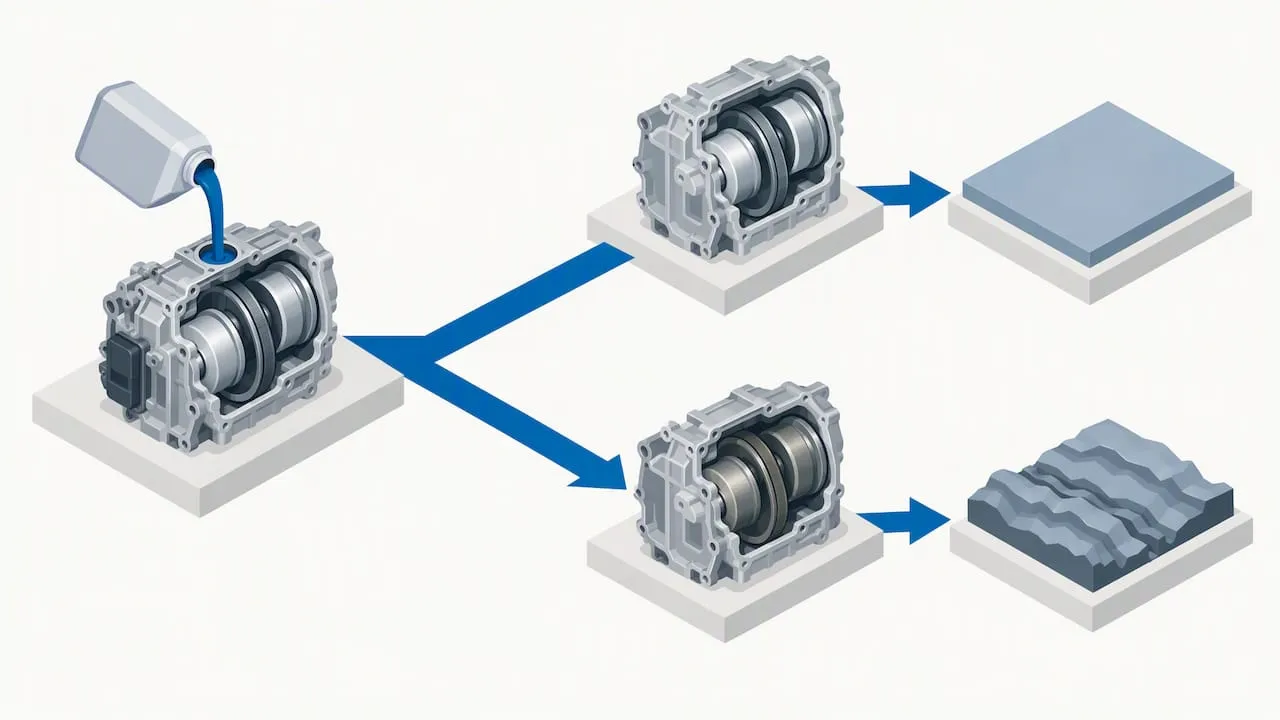 Fluid service outcomes depend on internal wear