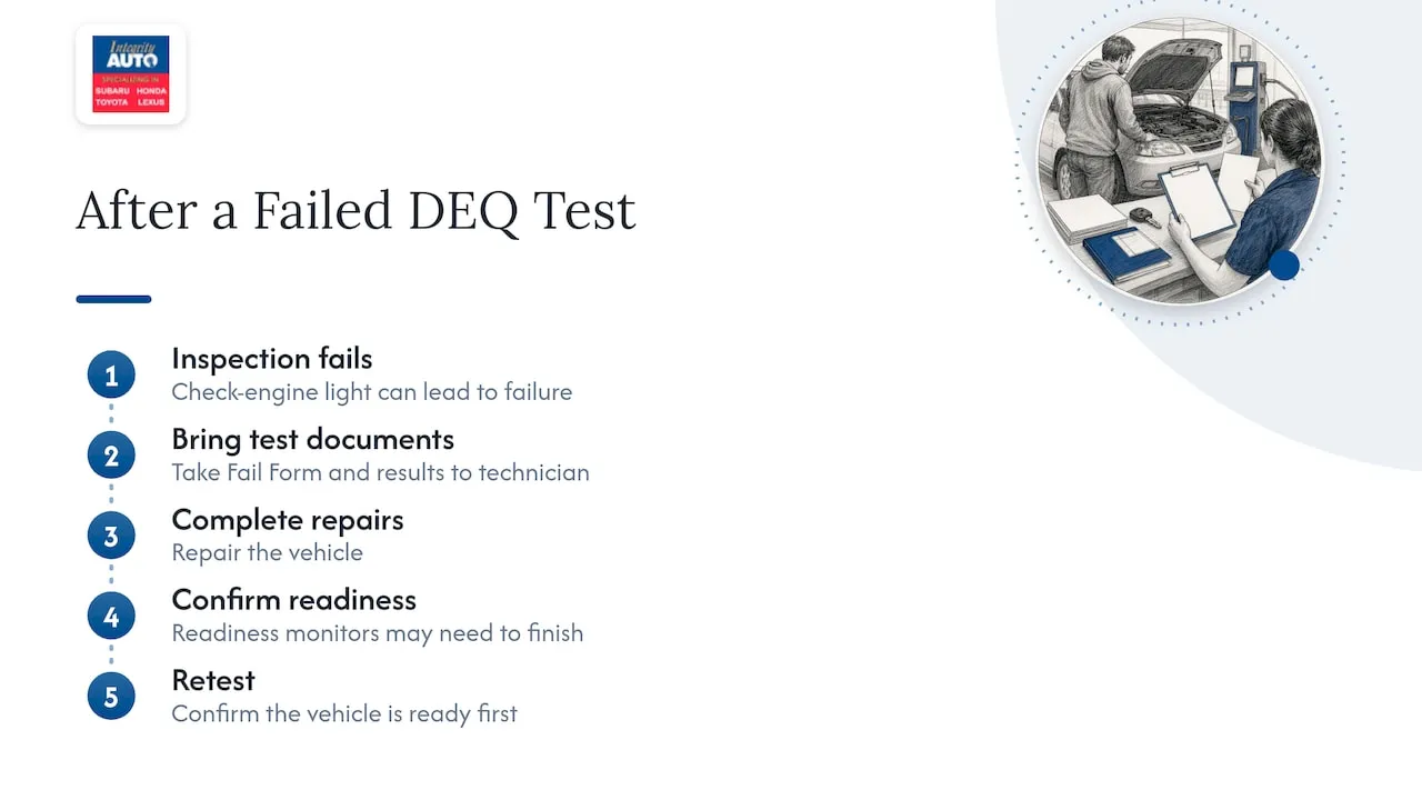 Portland emissions testing and a rough idle — overview diagram