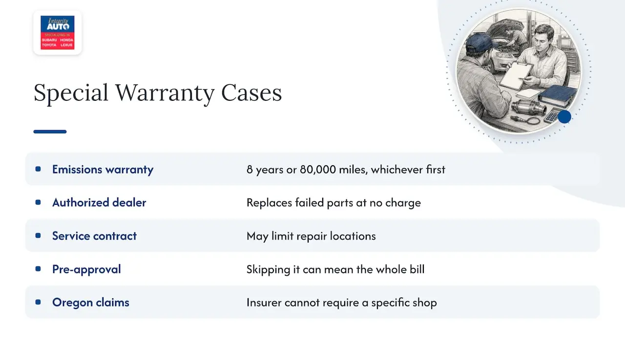 Emissions components and other special cases — overview diagram
