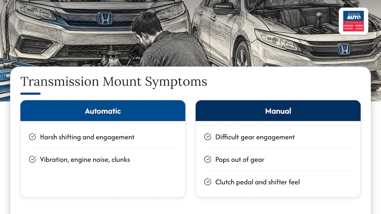 Automatic versus manual Hondas — overview diagram